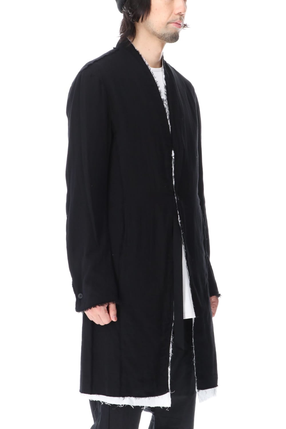 Layered Long Jacket Black/White