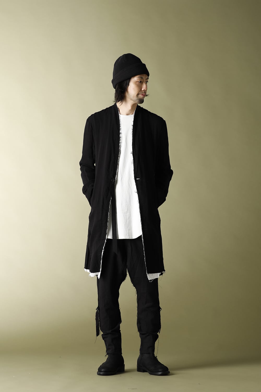 Layered Long Jacket Black/White