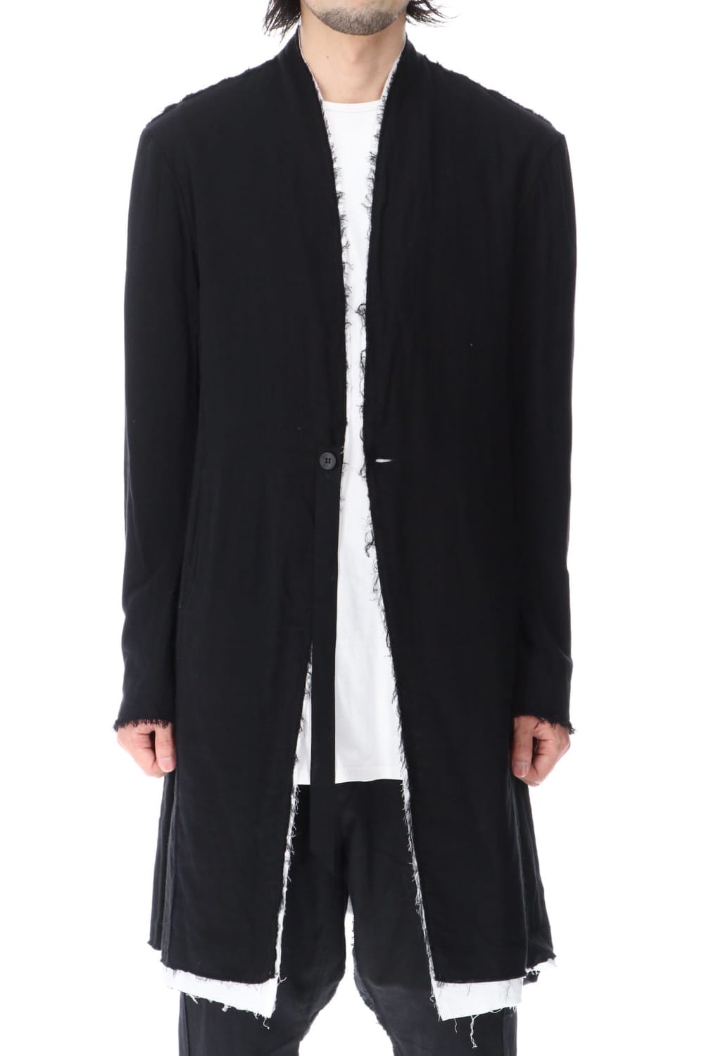 Layered Long Jacket Black/White