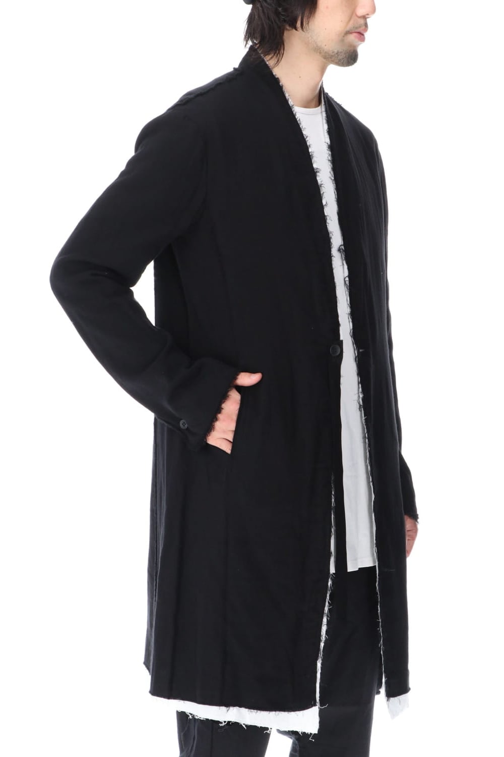 Layered Long Jacket Black/White
