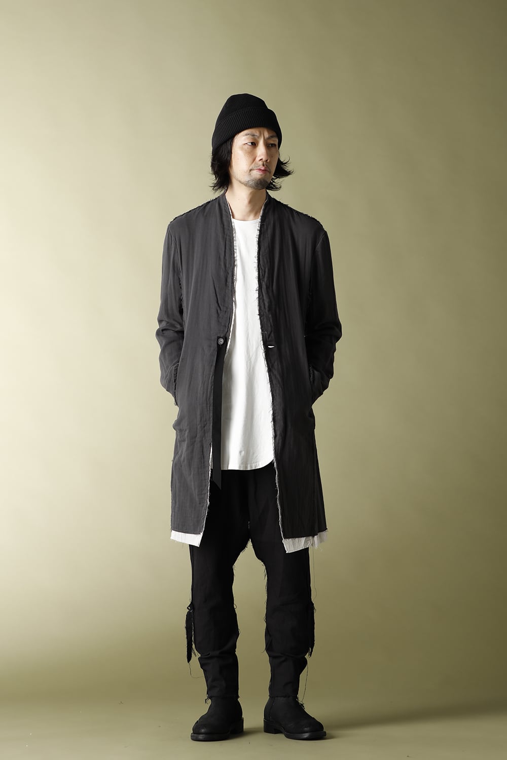 Layered Long Jacket D.Gray/L.Gray
