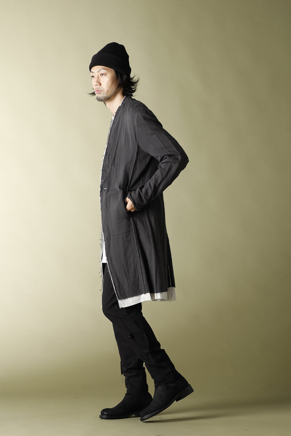 Layered Long Jacket D.Gray/L.Gray
