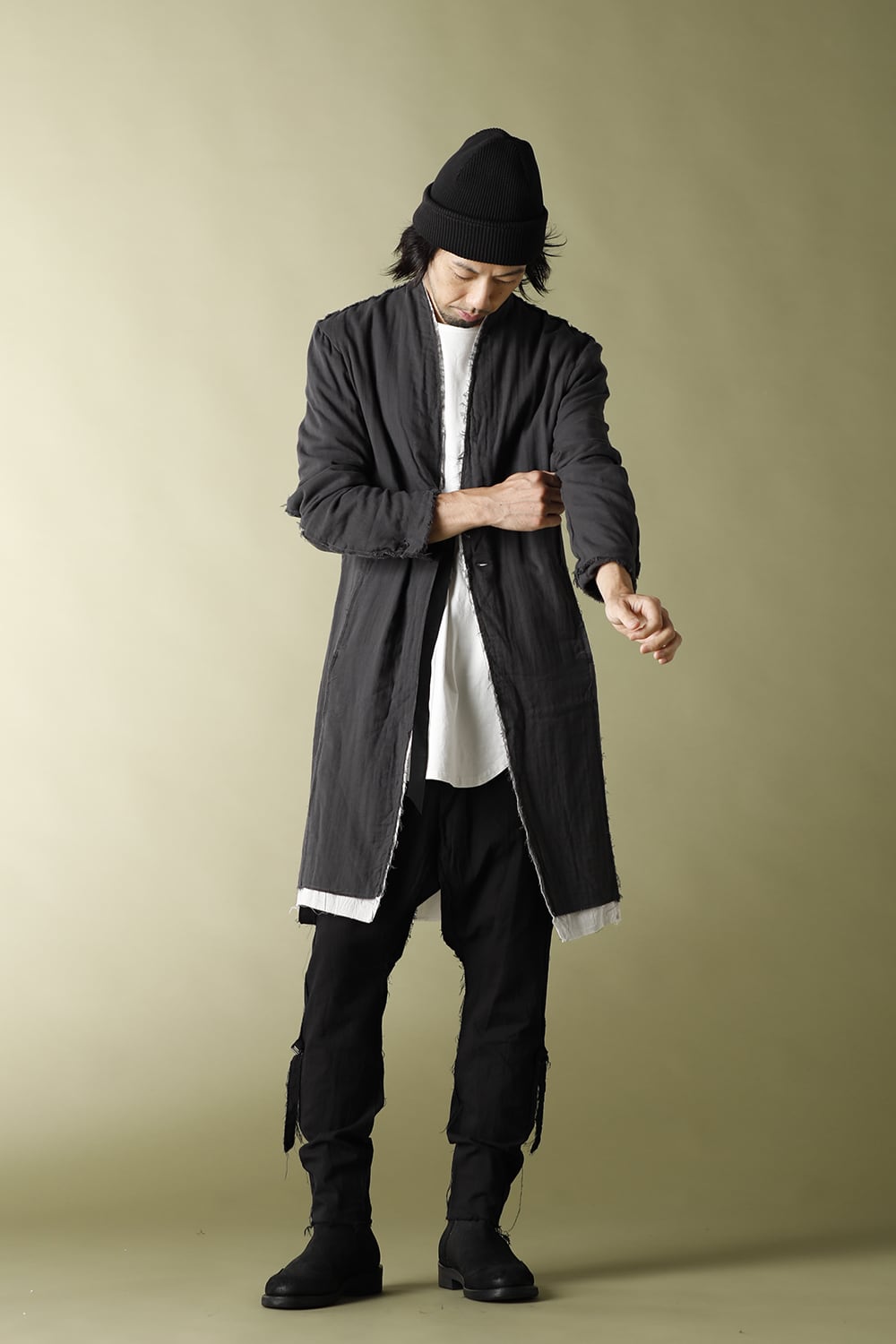 Layered Long Jacket D.Gray/L.Gray