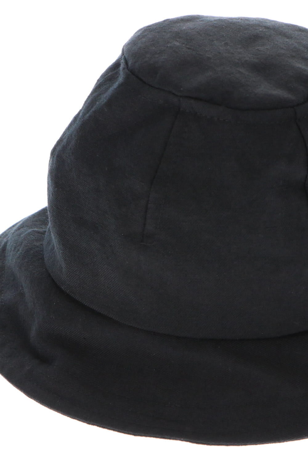 Hat Black Wool Linen Twill