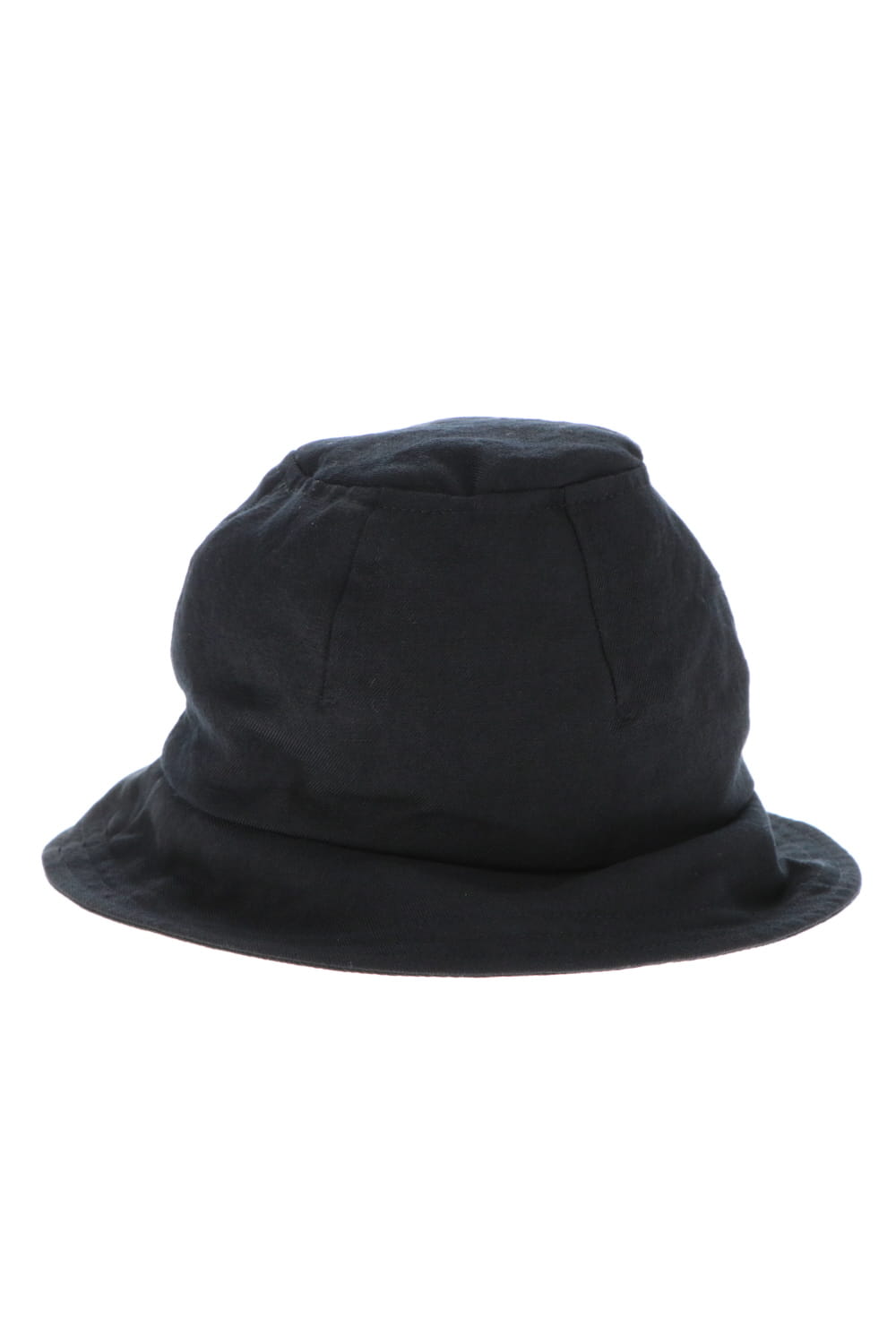 Hat Black Wool Linen Twill