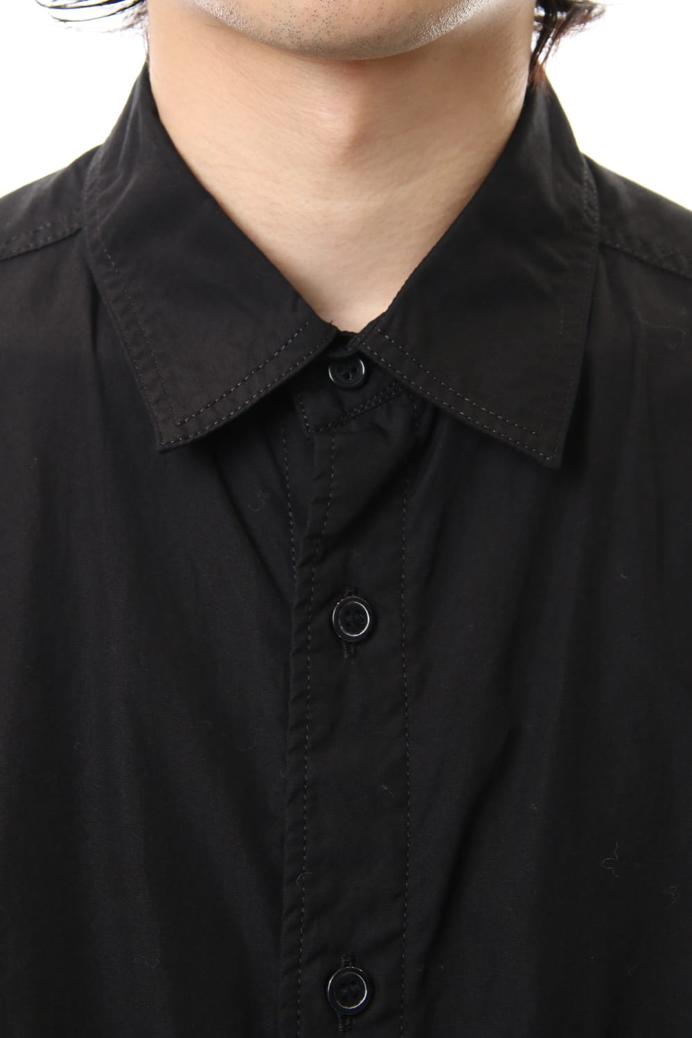 Front Switching Broad cloth Blouse Black