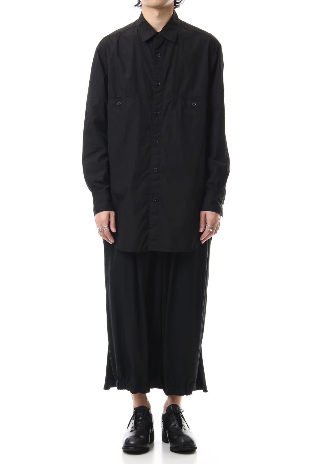 Front Switching Broad cloth Blouse Black