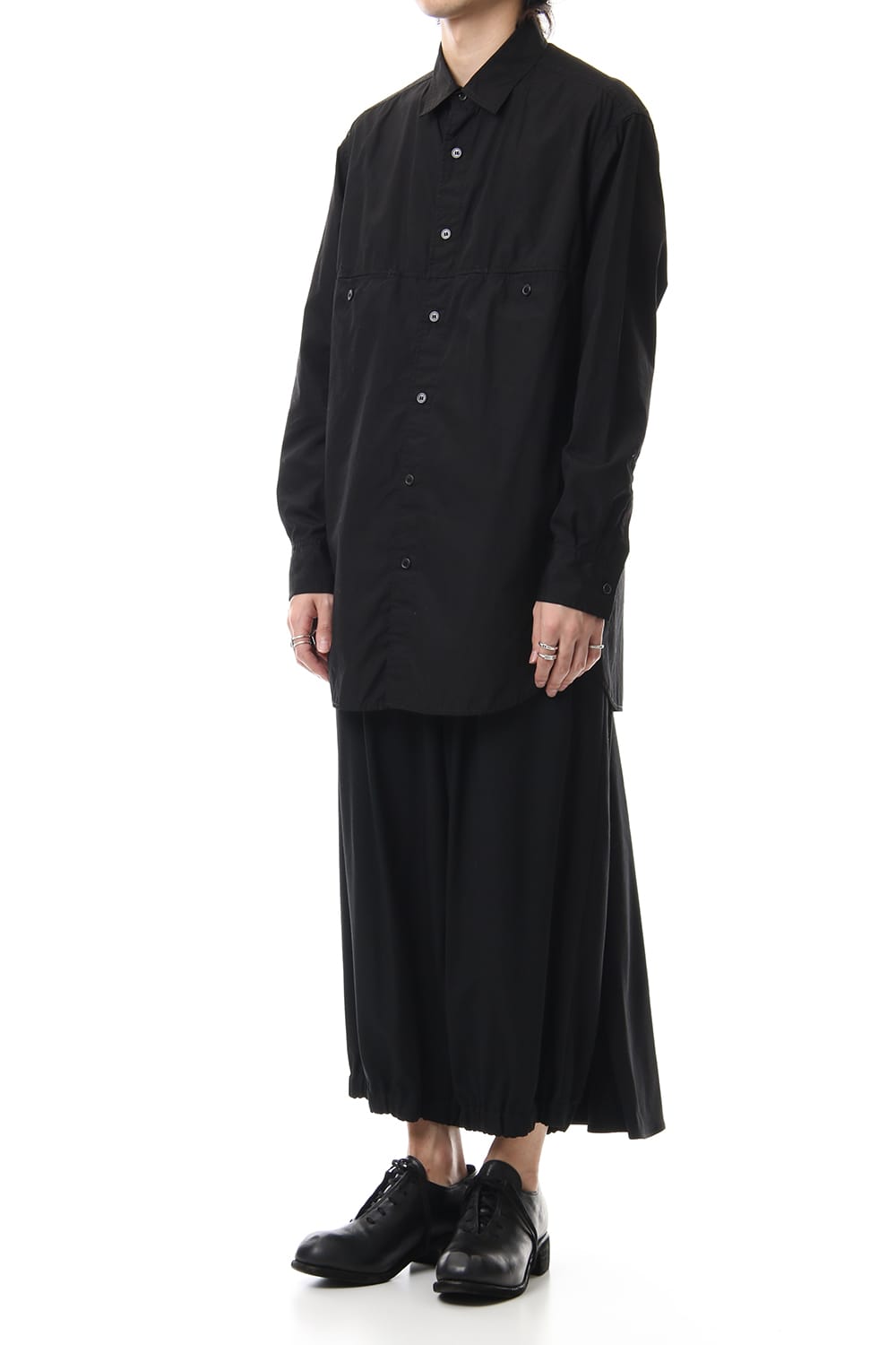 Front Switching Broad cloth Blouse Black