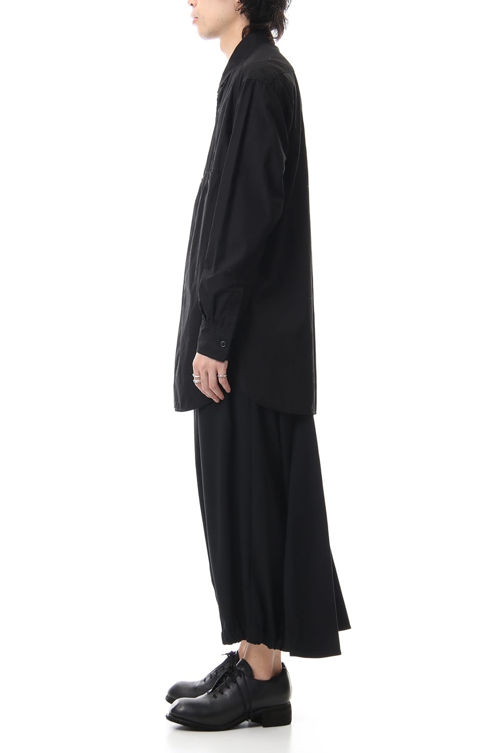 Front Switching Broad cloth Blouse Black