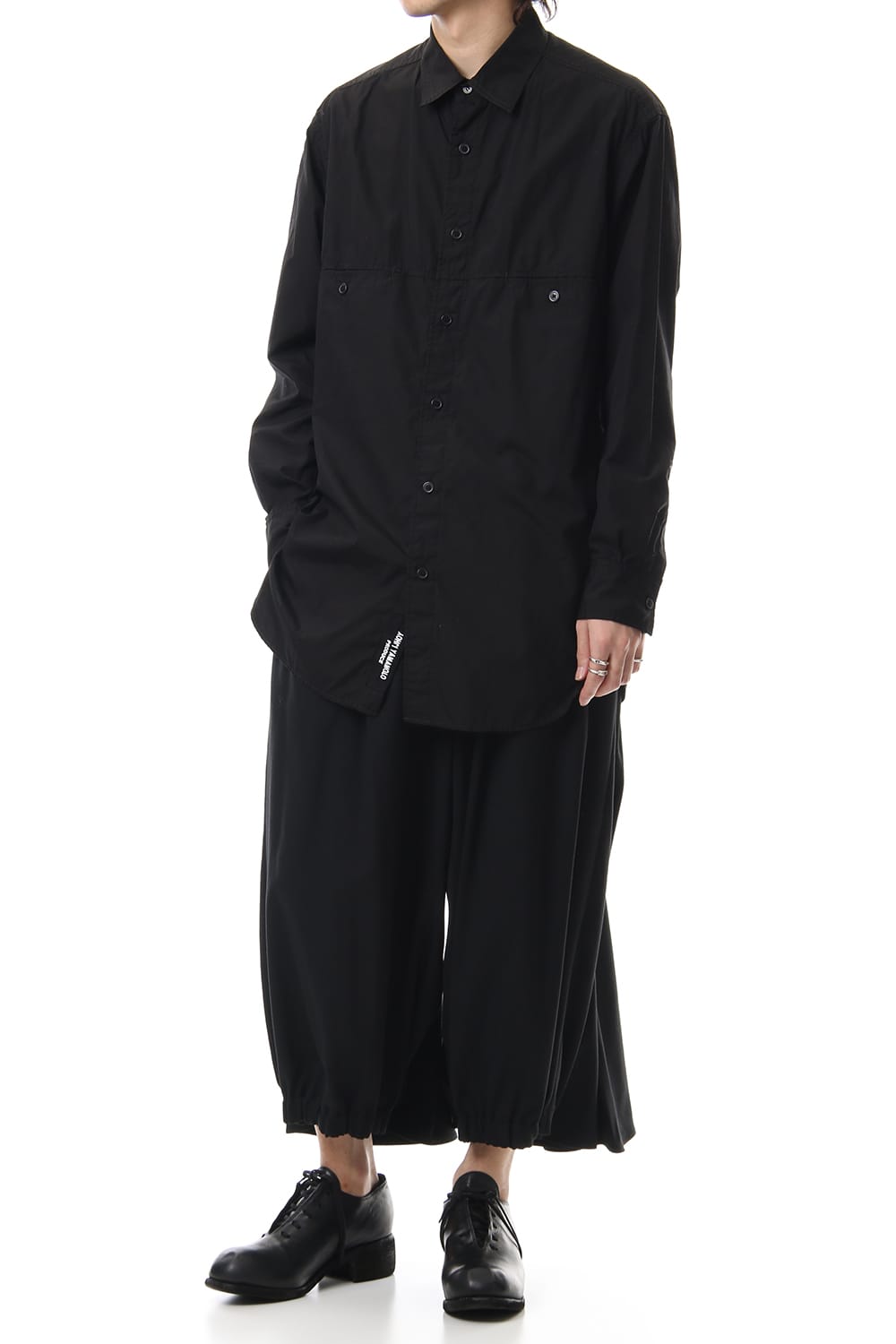 Front Switching Broad cloth Blouse Black