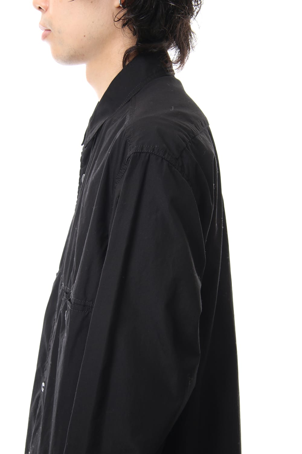 Front Switching Broad cloth Blouse Black