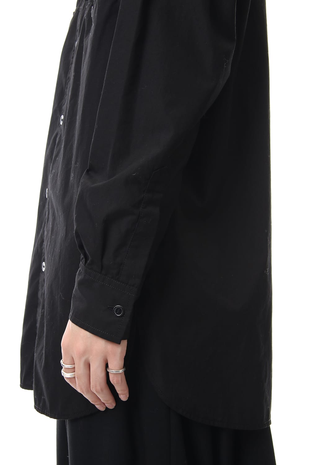 Front Switching Broad cloth Blouse Black