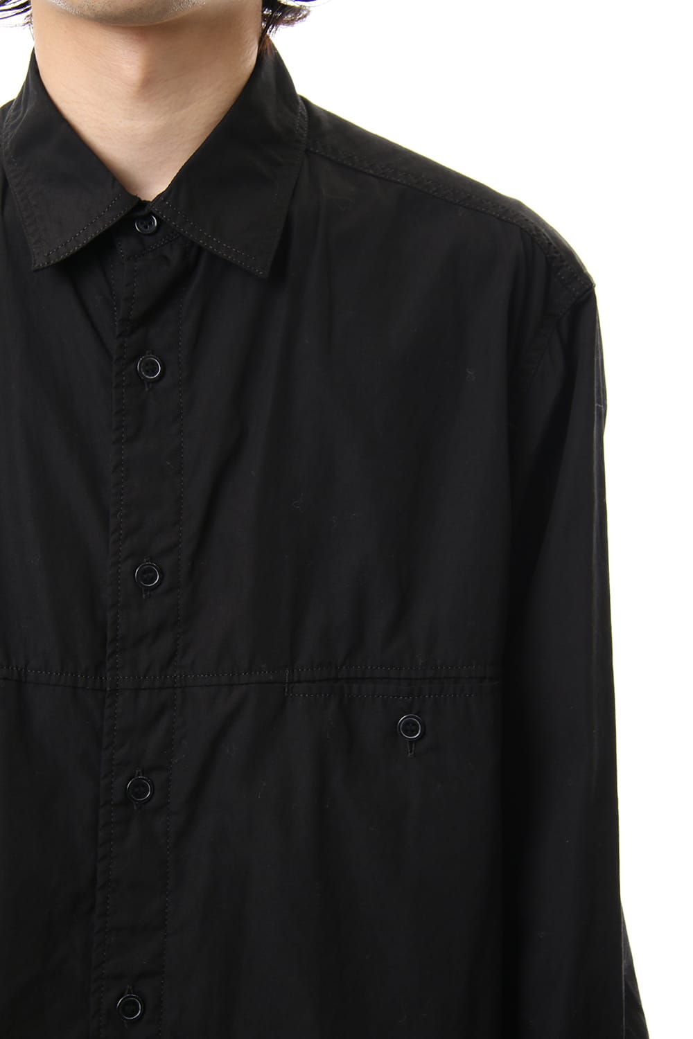 Front Switching Broad cloth Blouse Black