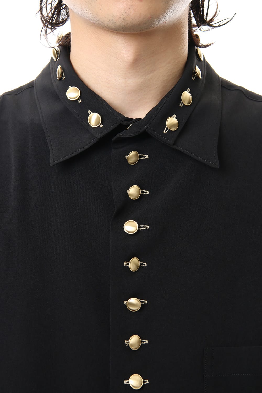 Gold Button Double Collar Blouse