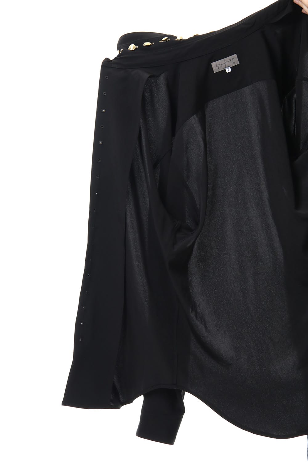 Gold Button Double Collar Blouse