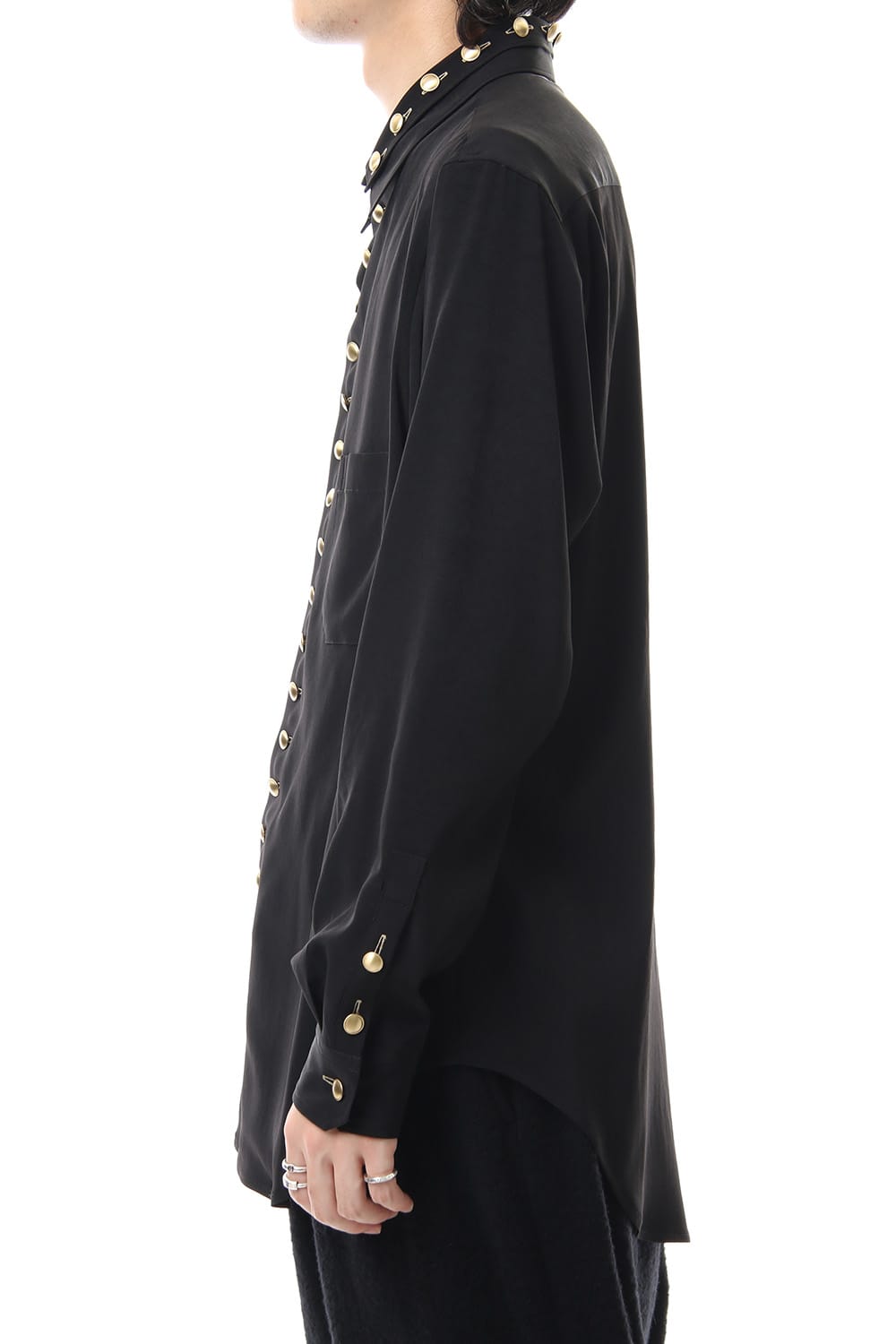 Gold Button Double Collar Blouse