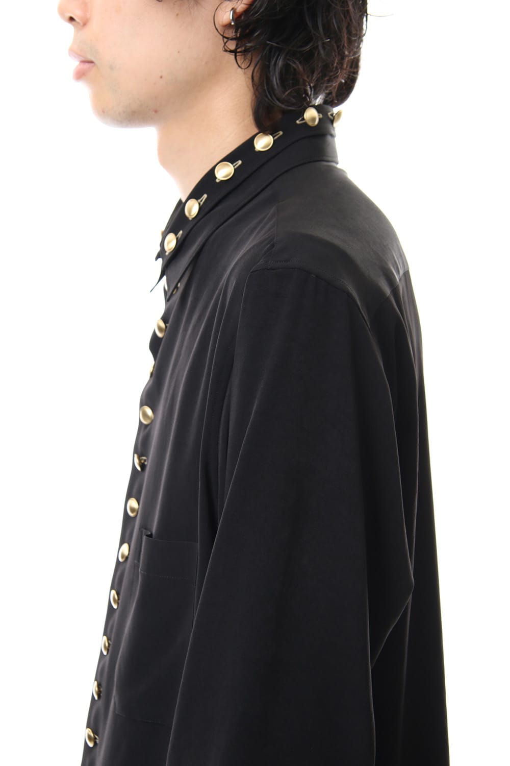 Gold Button Double Collar Blouse