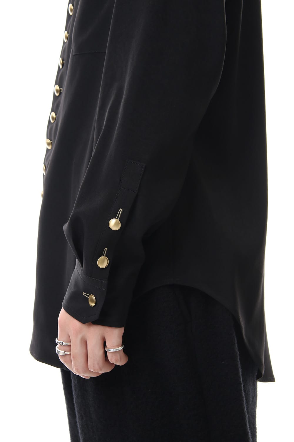 Gold Button Double Collar Blouse