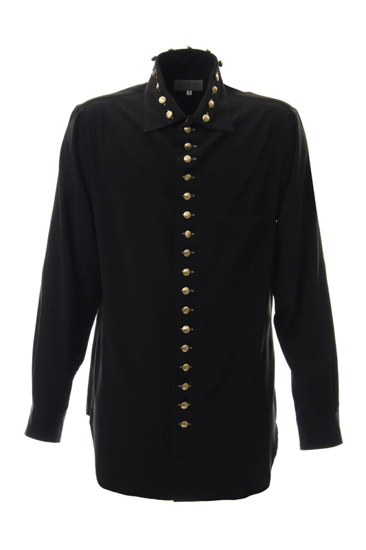 Gold Button Double Collar Blouse