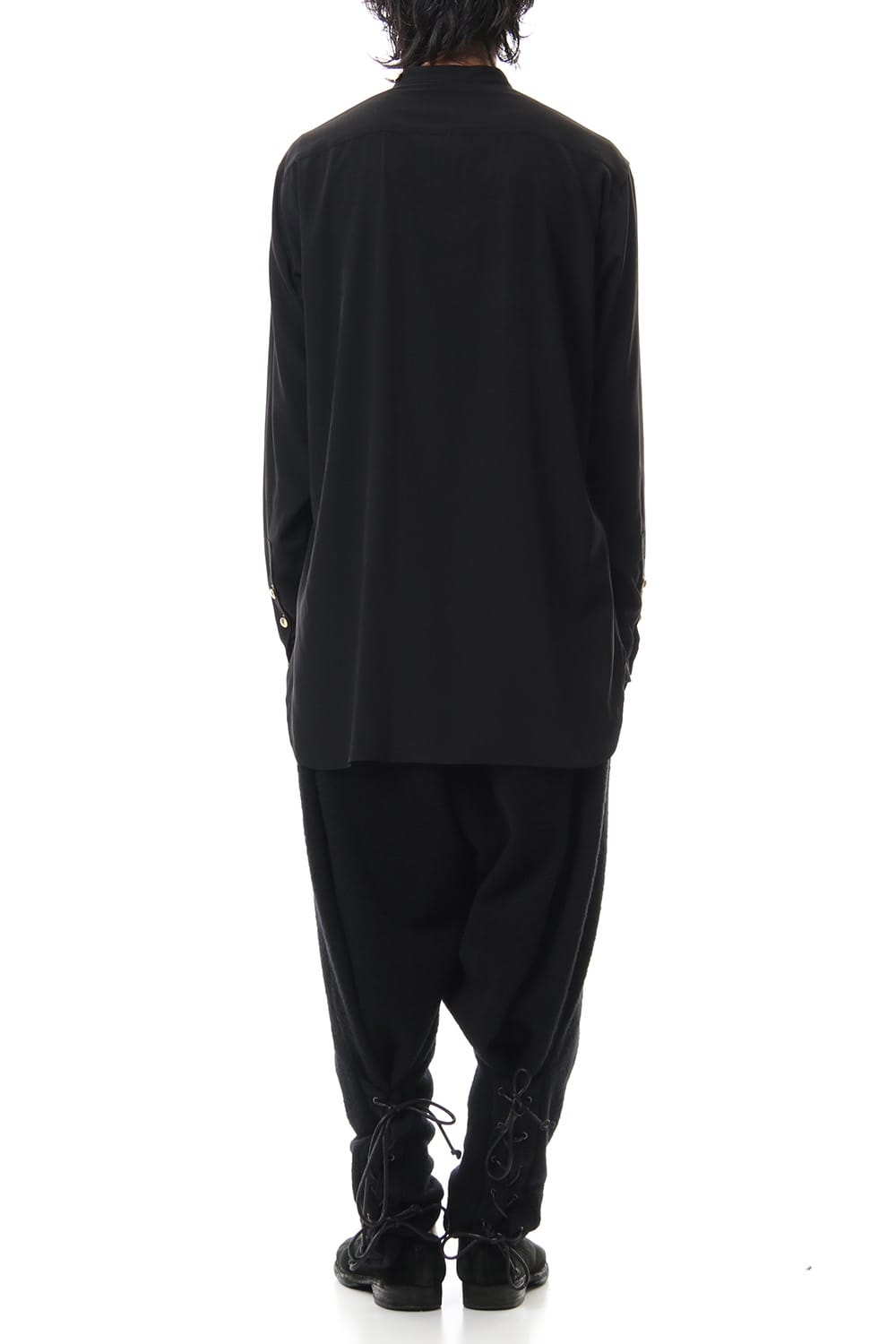 Gold Button Stand Collar Blouse