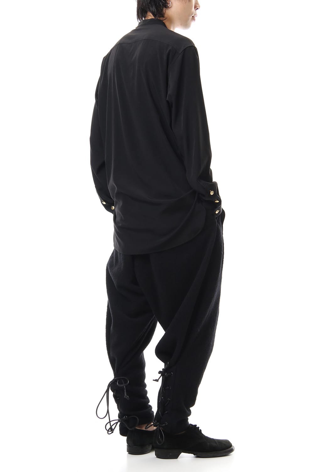 Gold Button Stand Collar Blouse