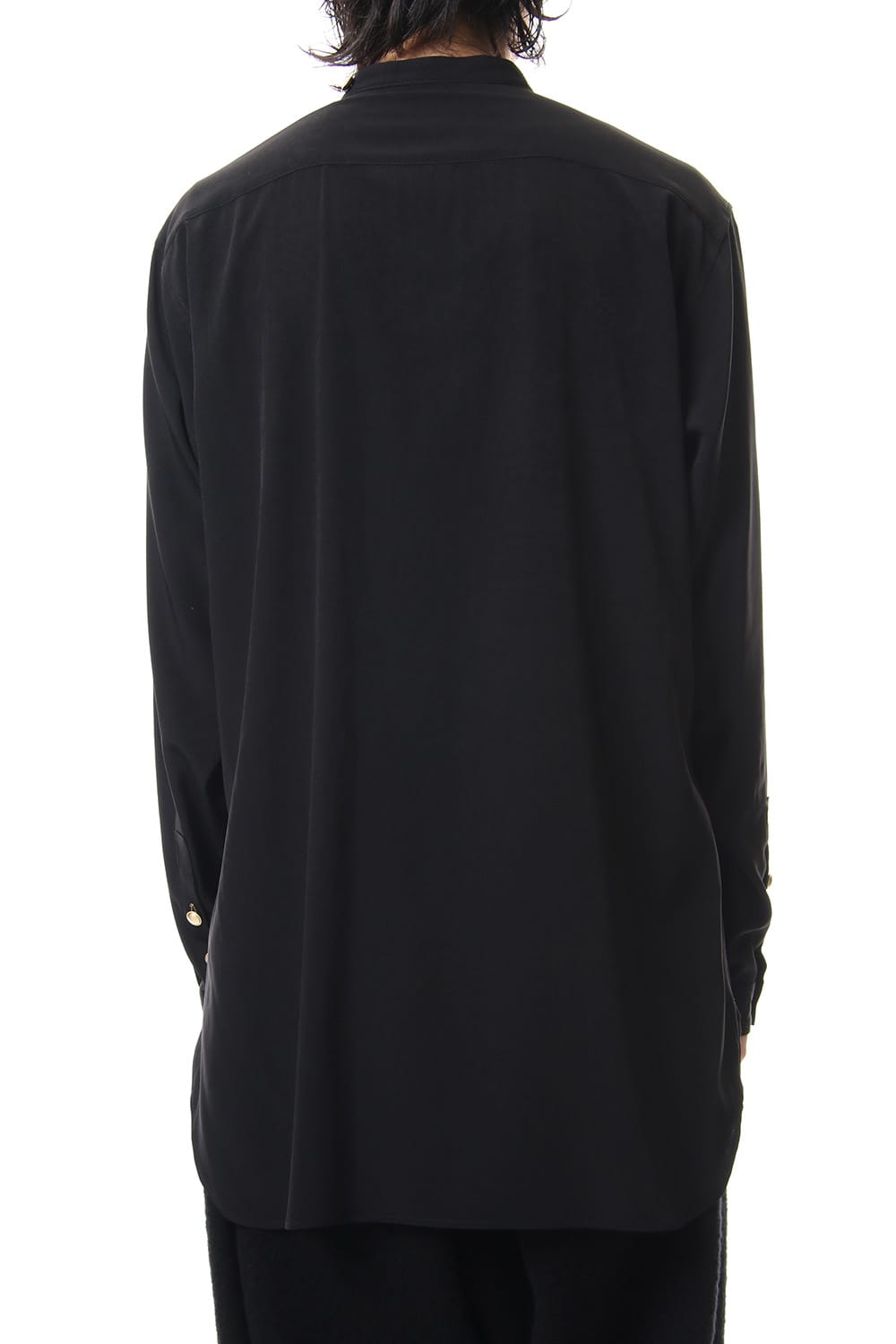 Gold Button Stand Collar Blouse