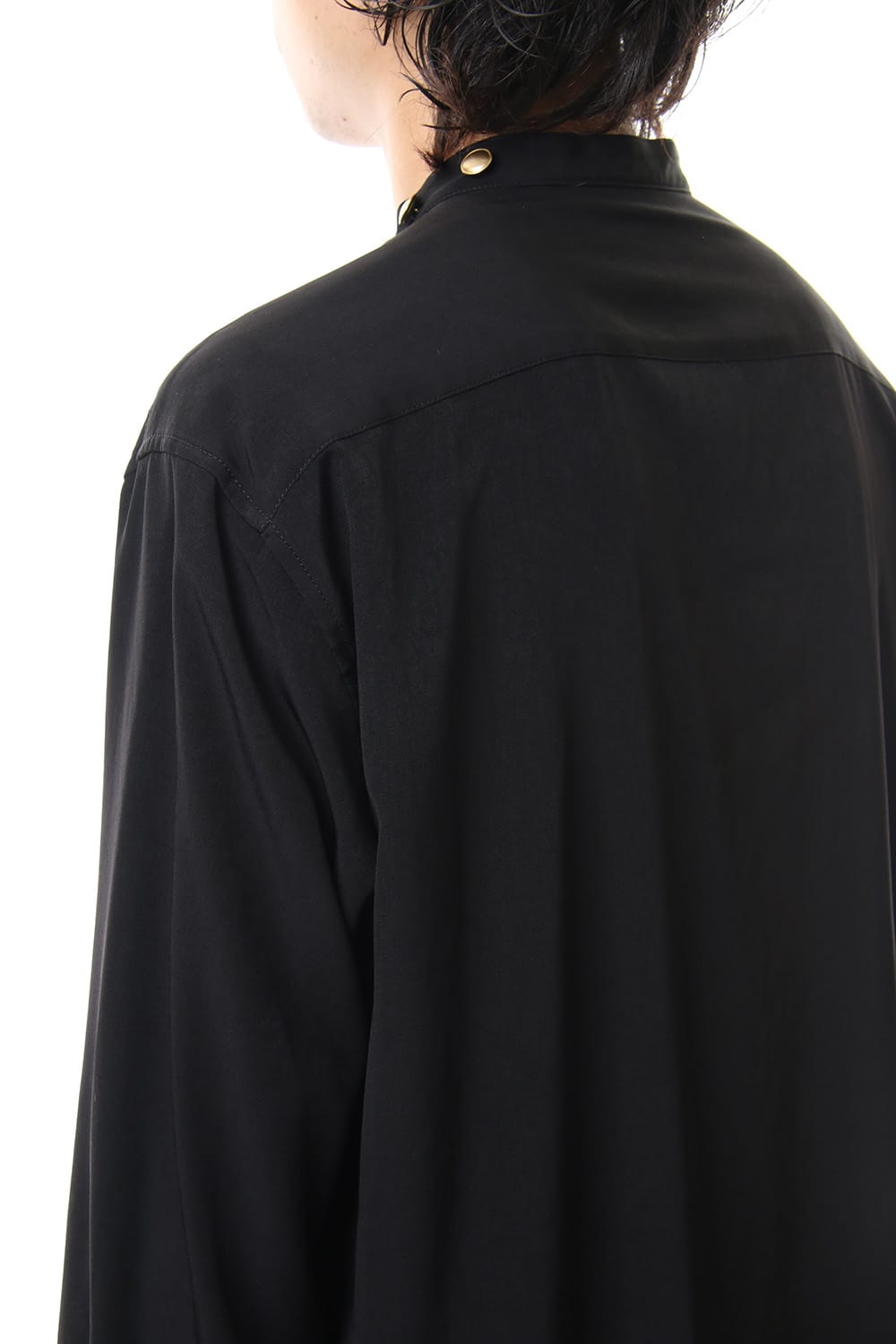 Gold Button Stand Collar Blouse