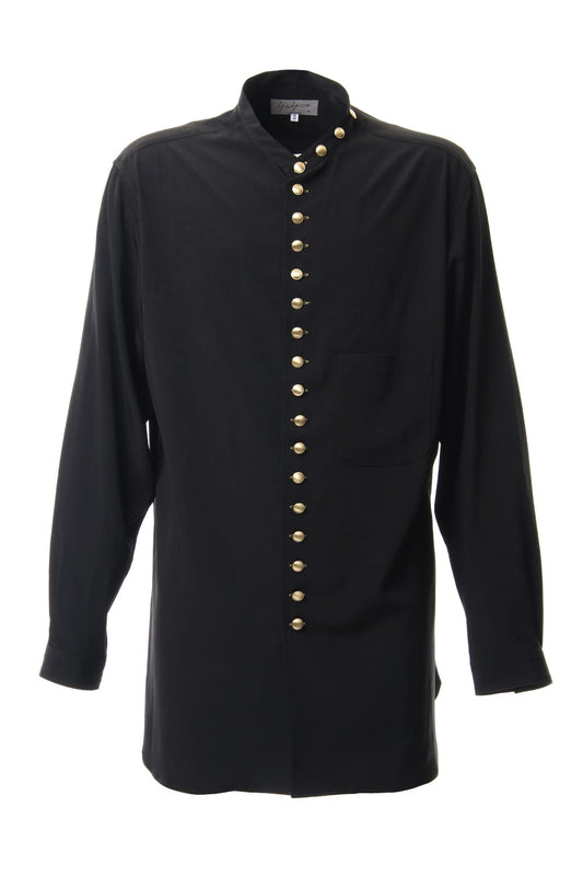 Gold Button Stand Collar Blouse