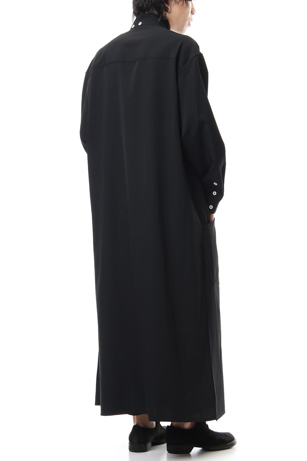 Gabardine Stand Collar Blouse