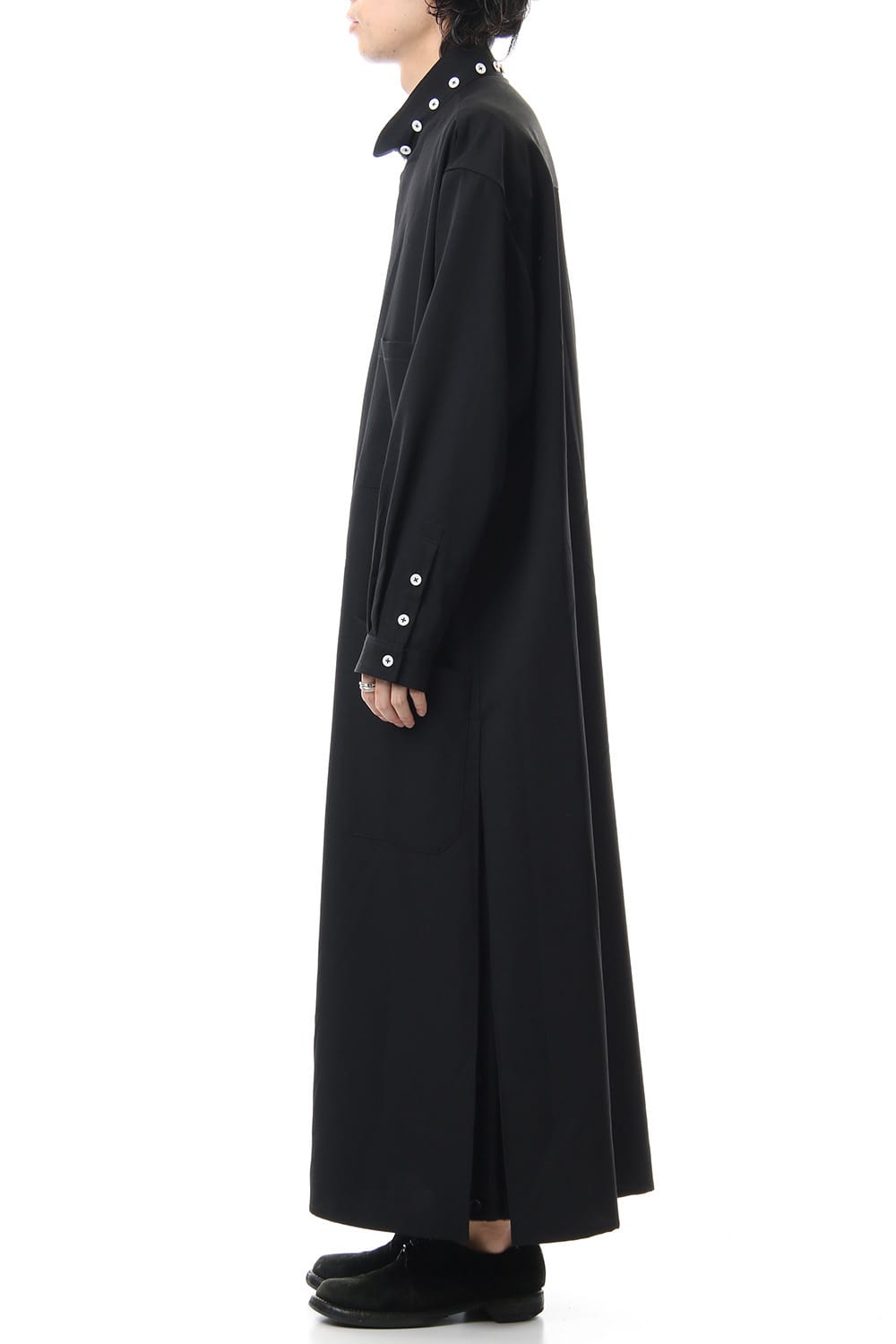 Gabardine Stand Collar Blouse