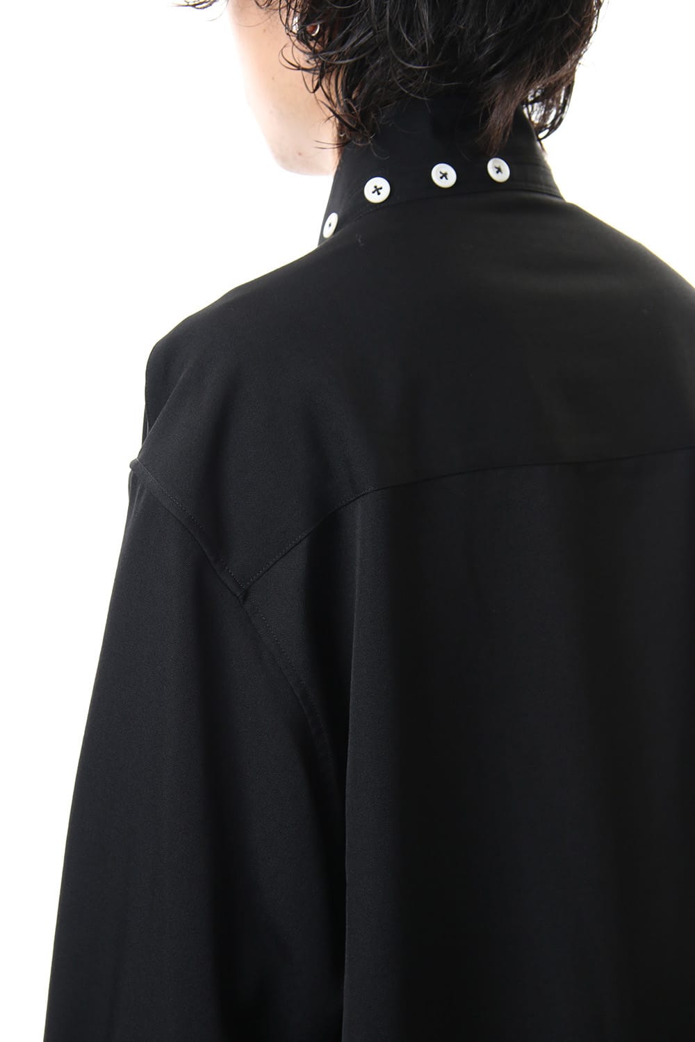 Gabardine Stand Collar Blouse