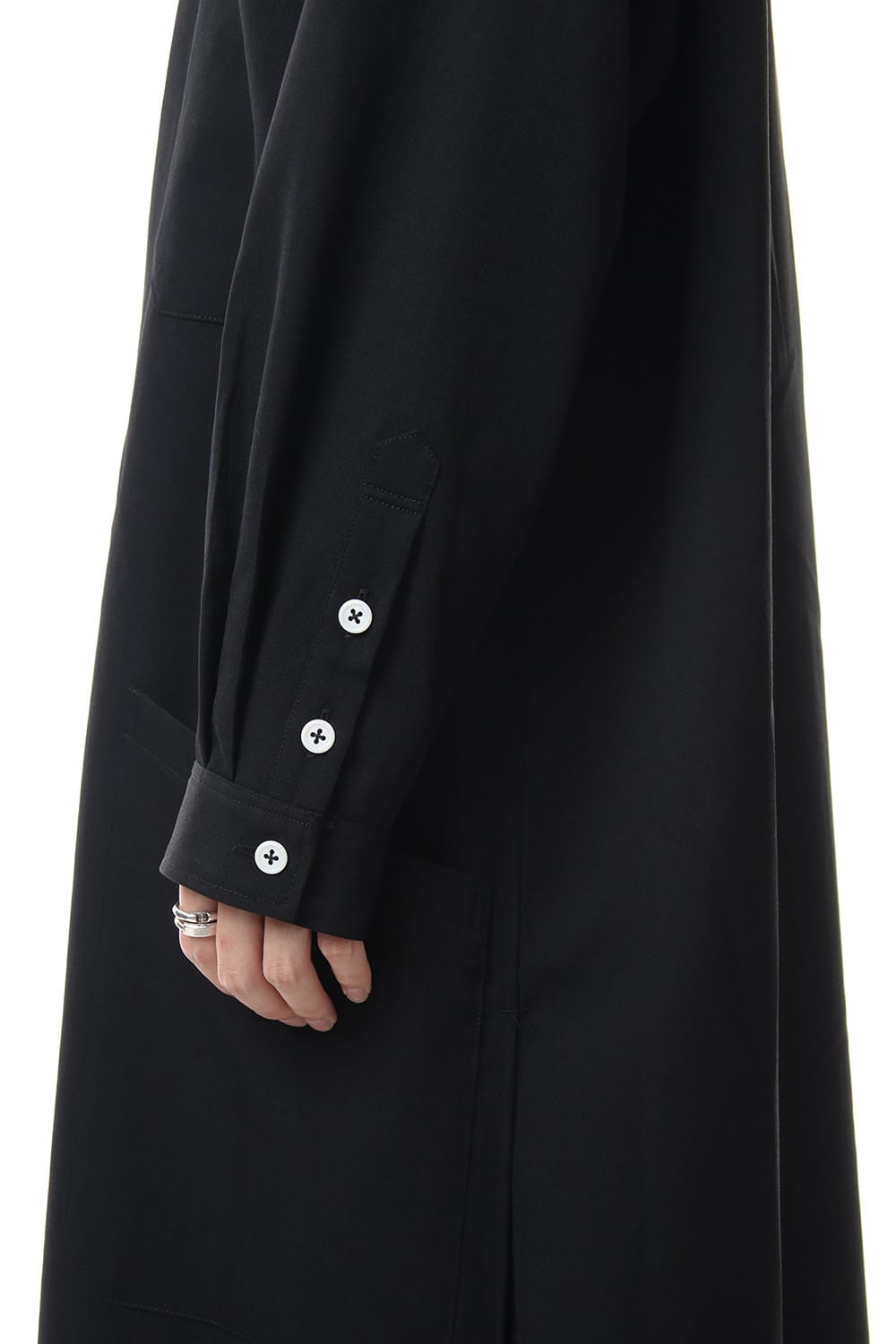 Gabardine Stand Collar Blouse