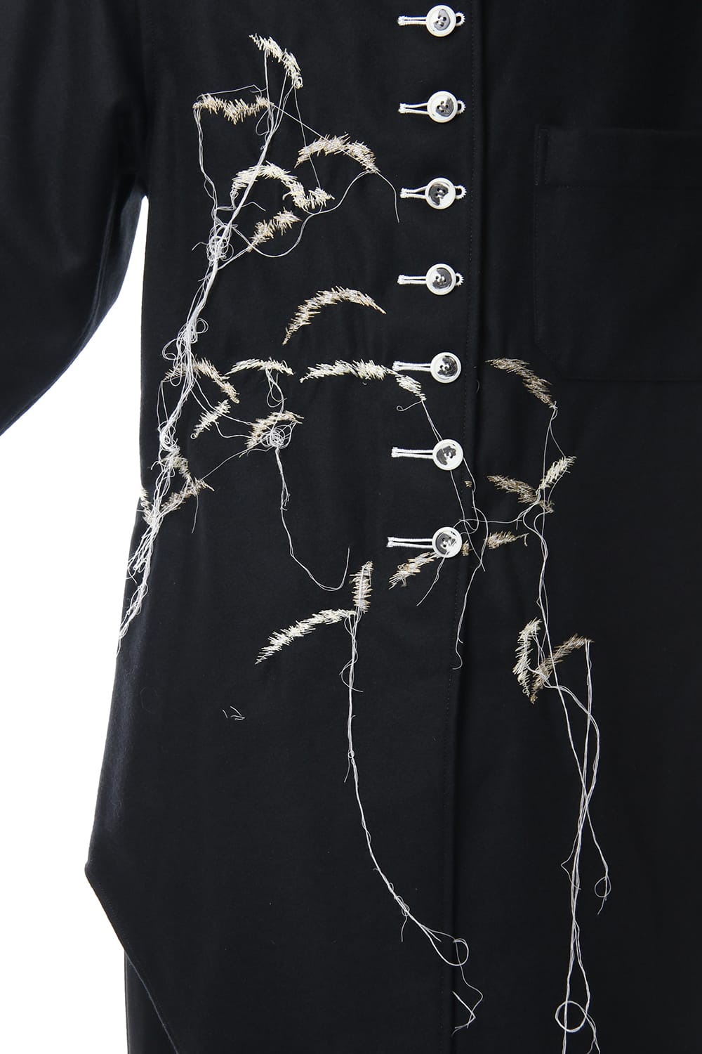 Scale EmbroideryScarf Collar Blouse