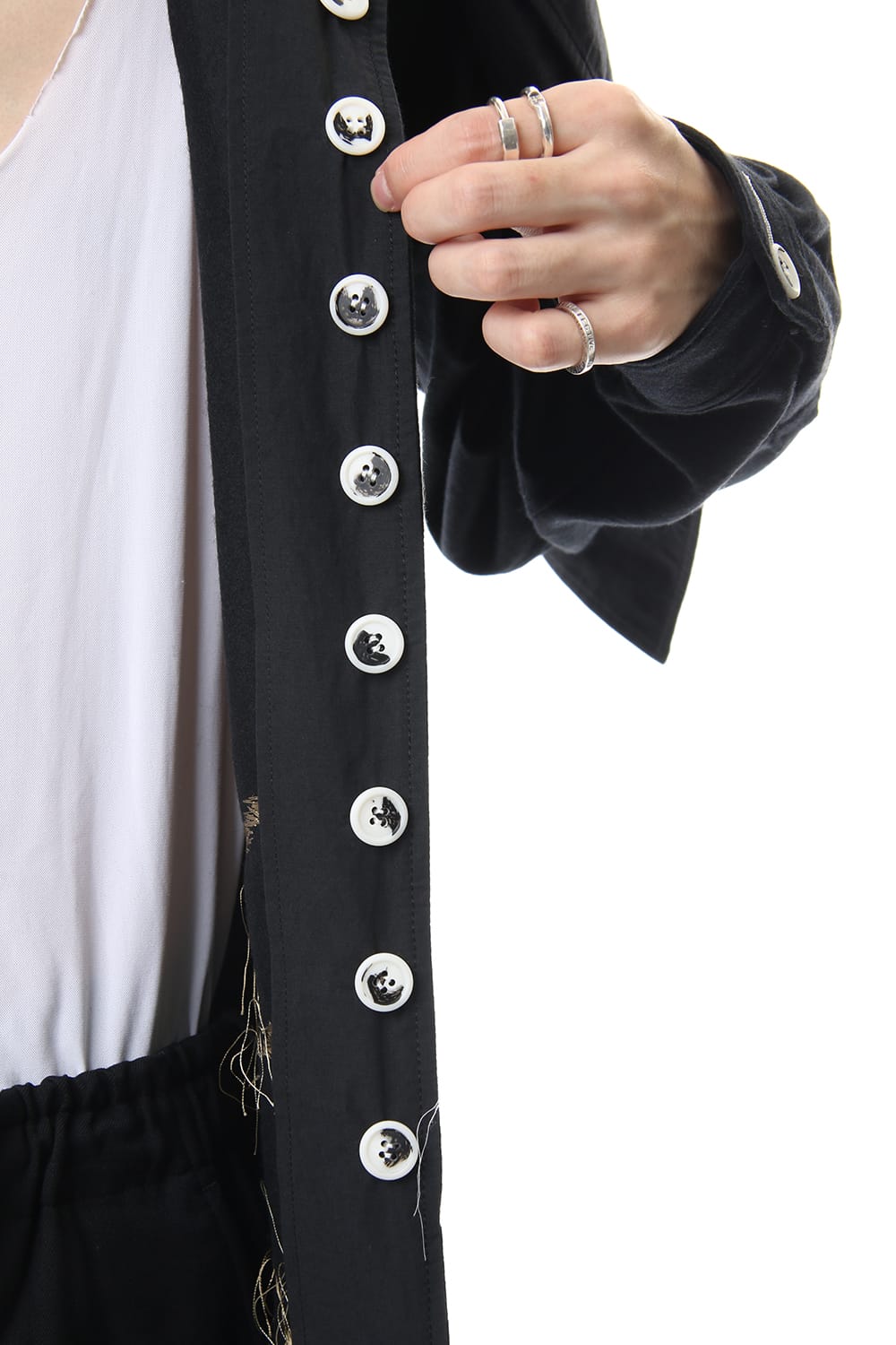 Scale EmbroideryScarf Collar Blouse