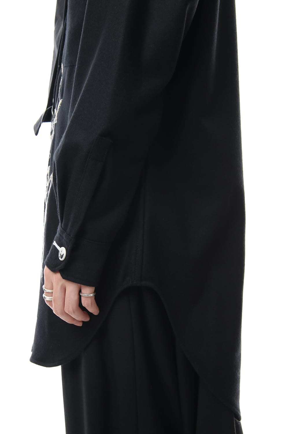 Scale EmbroideryScarf Collar Blouse