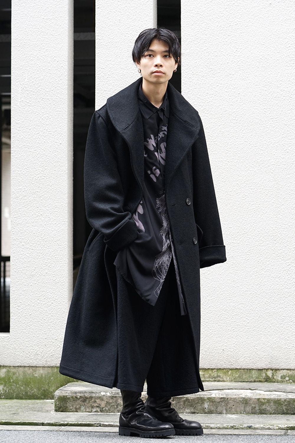 Double Breasted Shawl Collar Coat