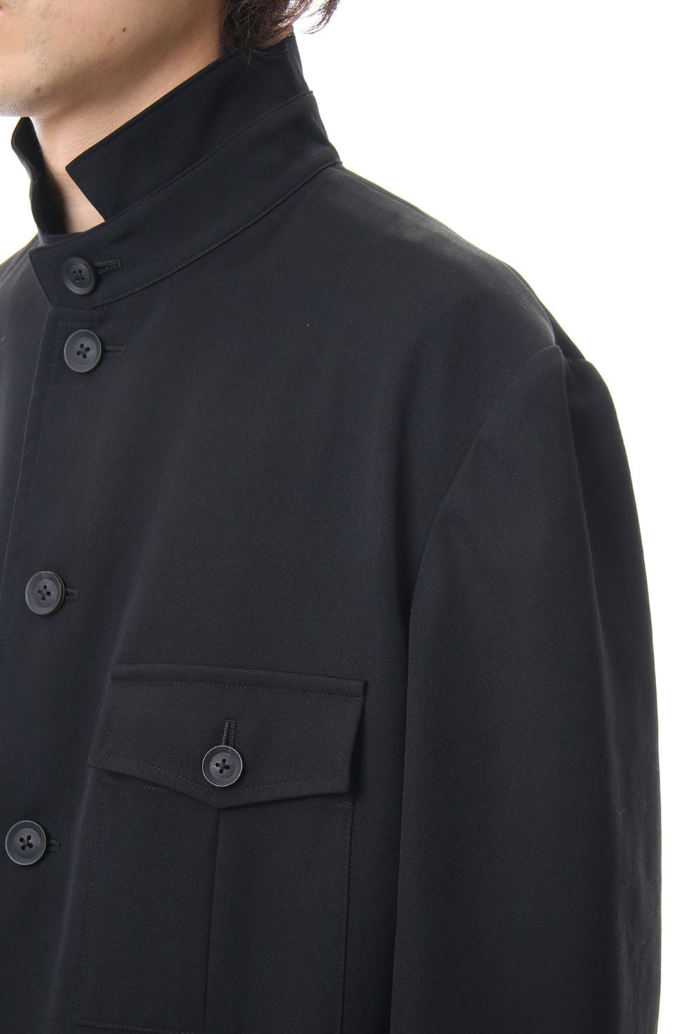 Wrinkled Gabardine Stand  fastenerJacket