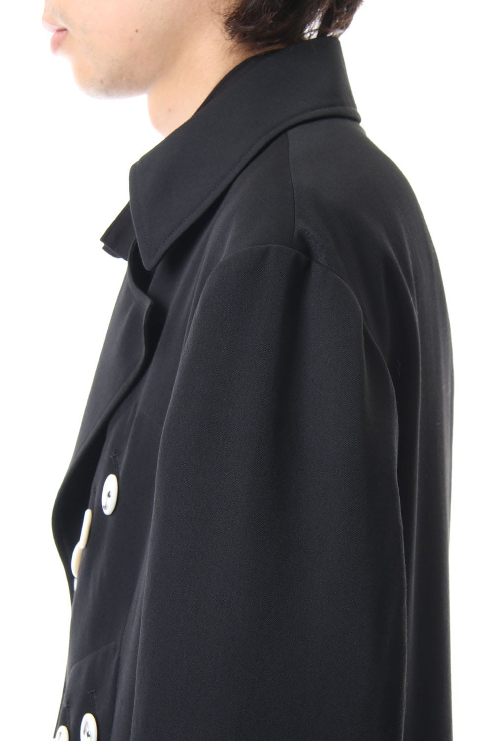 White Button Deformed collar Jacket