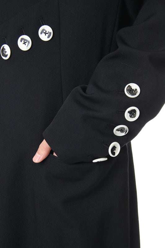 White Button Deformed collar Jacket