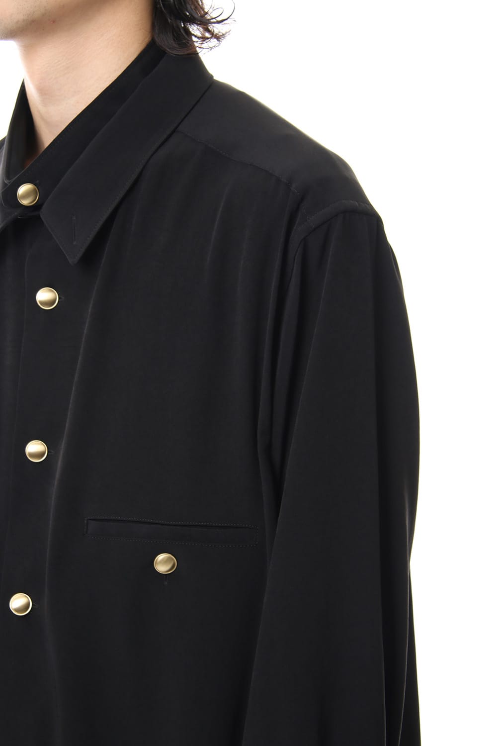 Gold Button Removable Collar Blouse