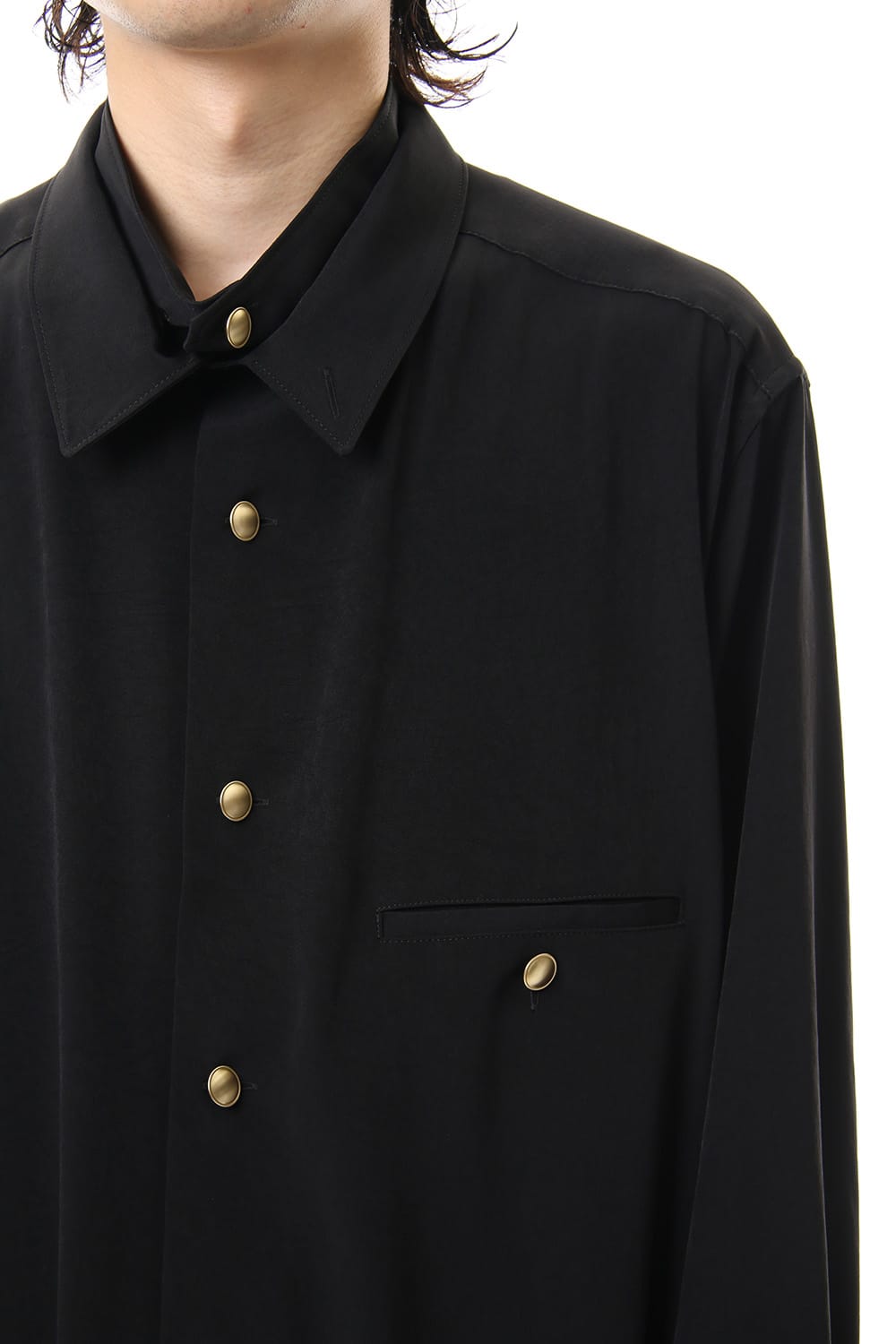 Gold Button Removable Collar Blouse