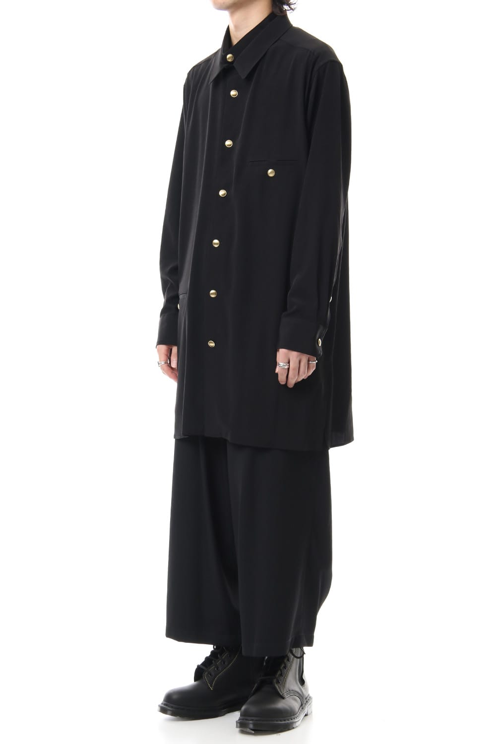 Gold Button Removable Collar Blouse