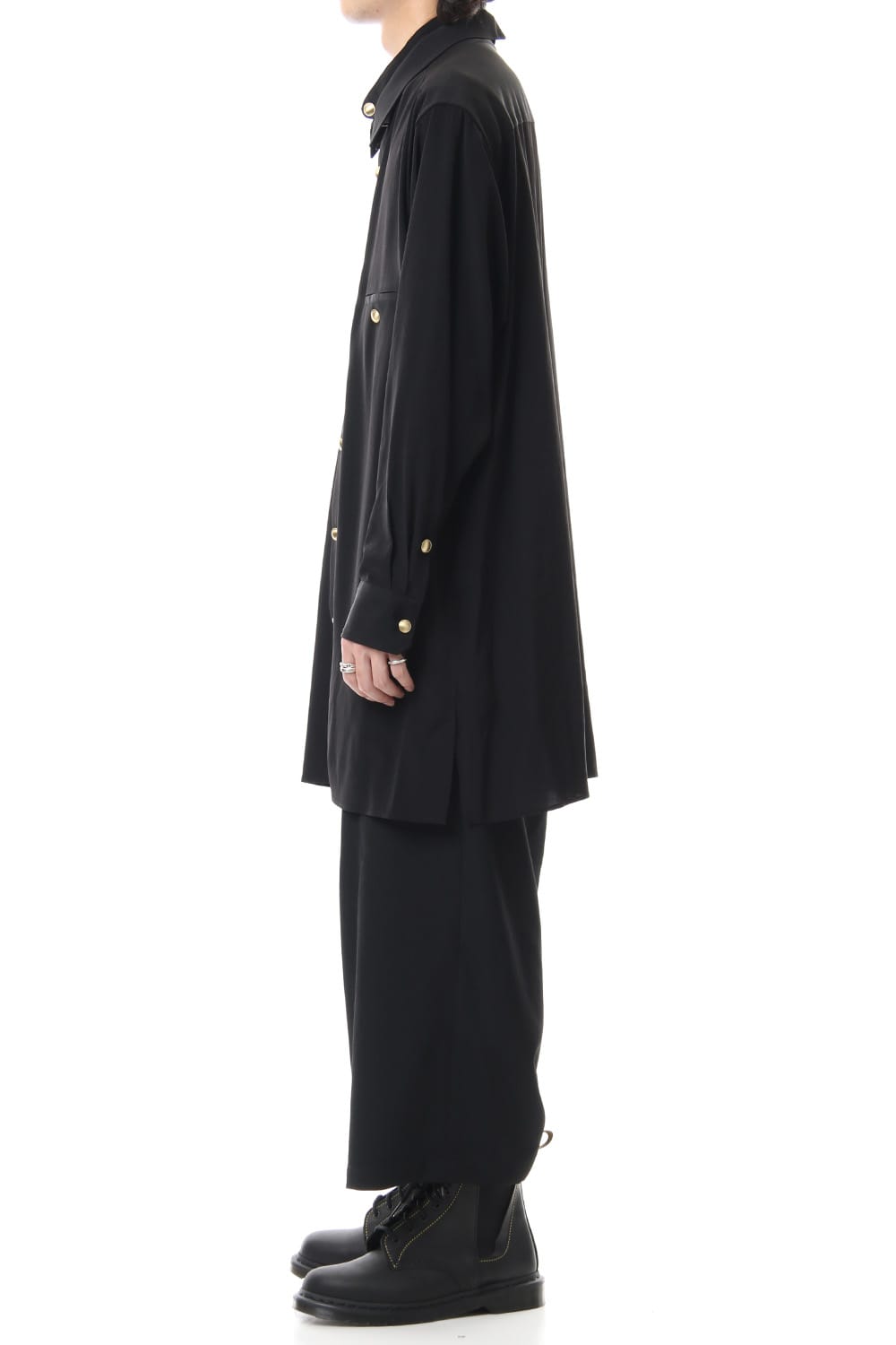 Gold Button Removable Collar Blouse