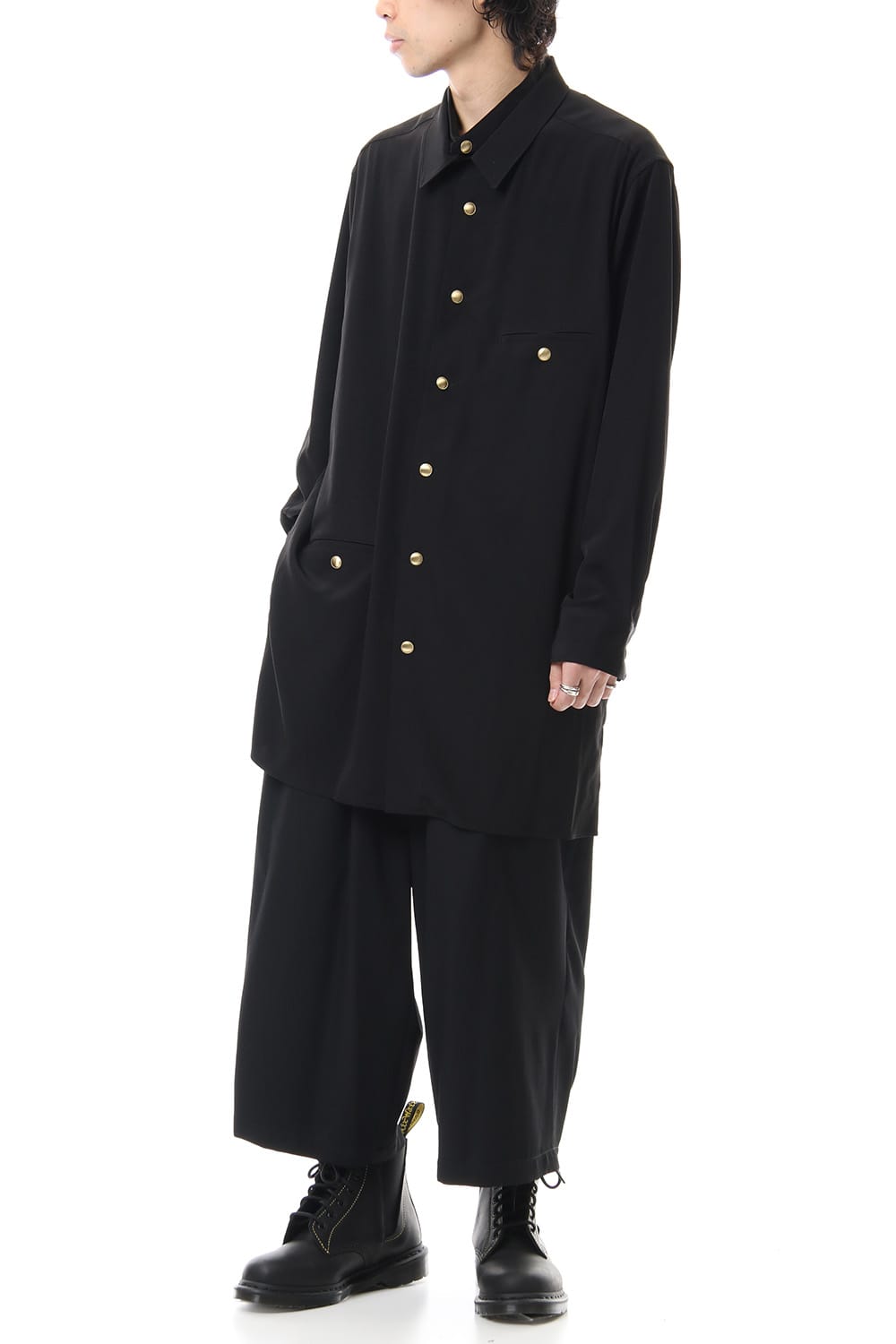 Gold Button Removable Collar Blouse