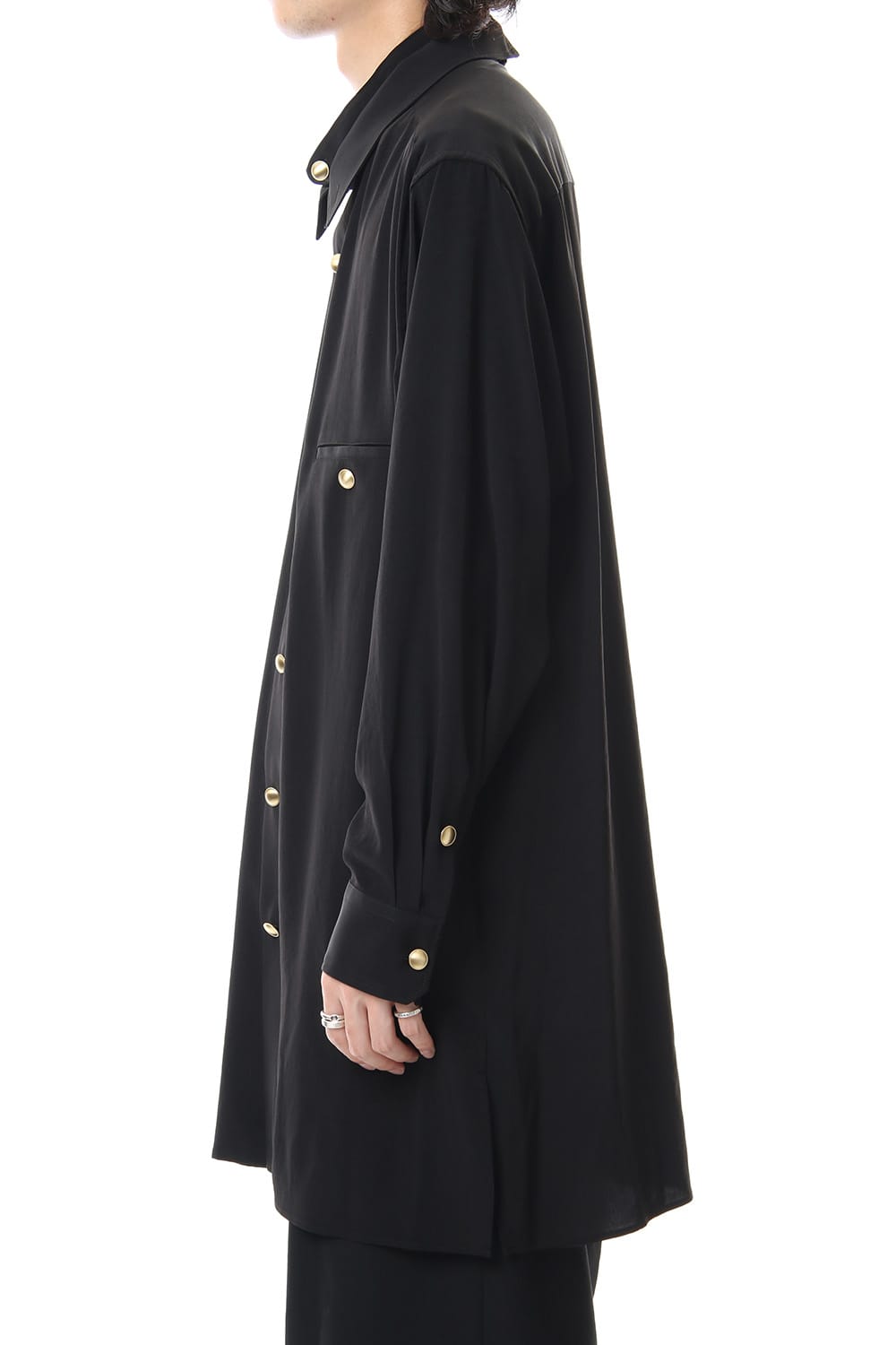 Gold Button Removable Collar Blouse