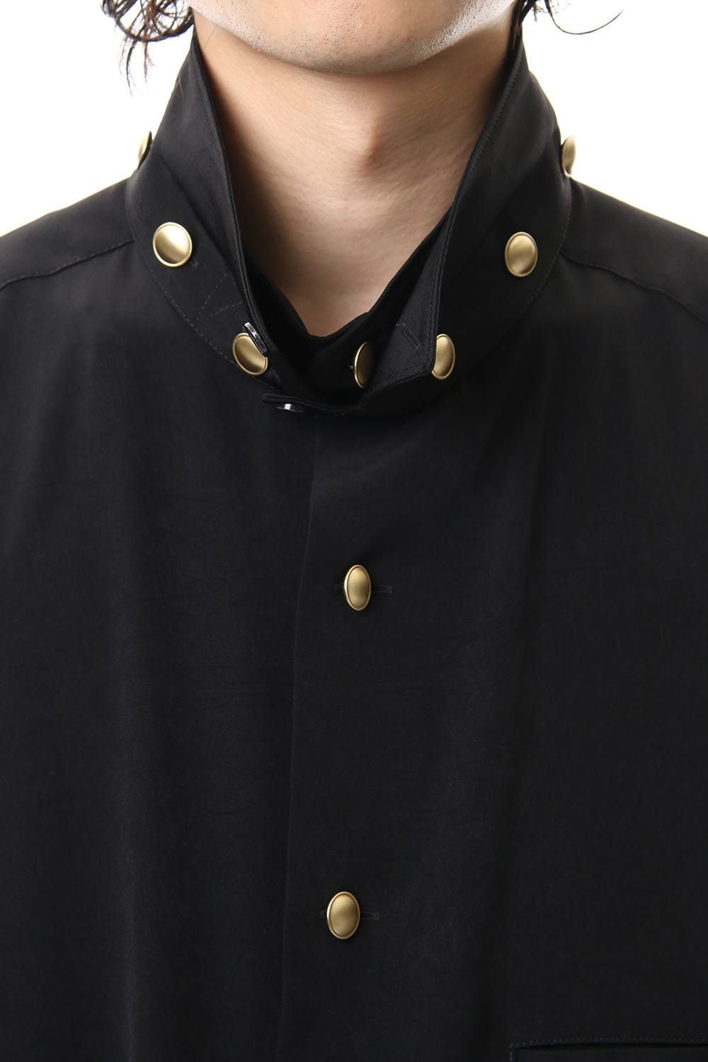 Gold Button Removable Collar Blouse