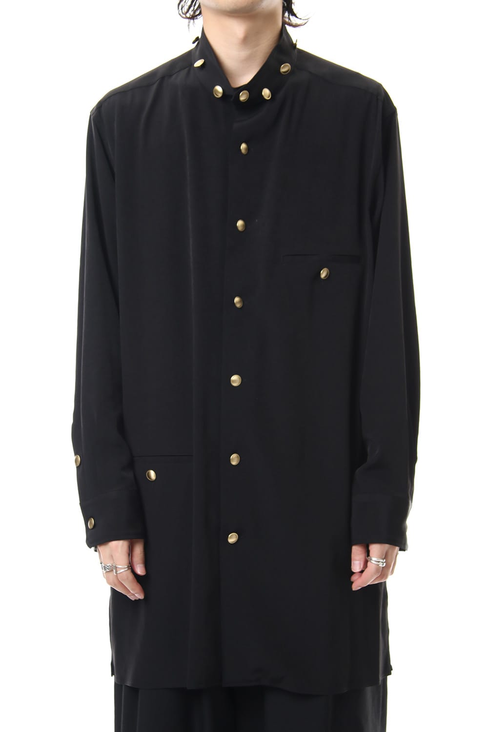 Gold Button Removable Collar Blouse