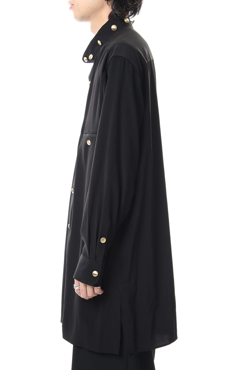 Gold Button Removable Collar Blouse