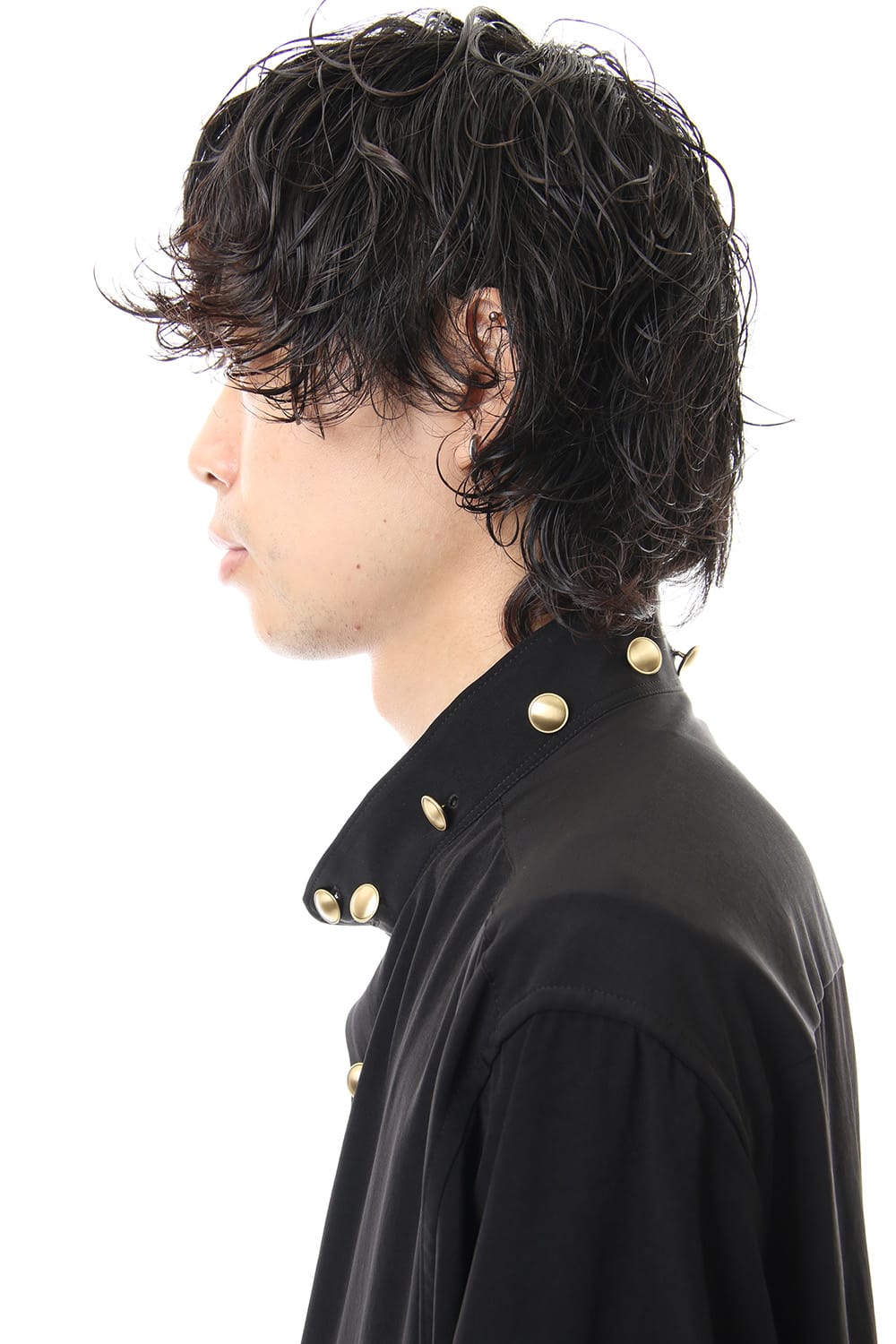 Gold Button Removable Collar Blouse