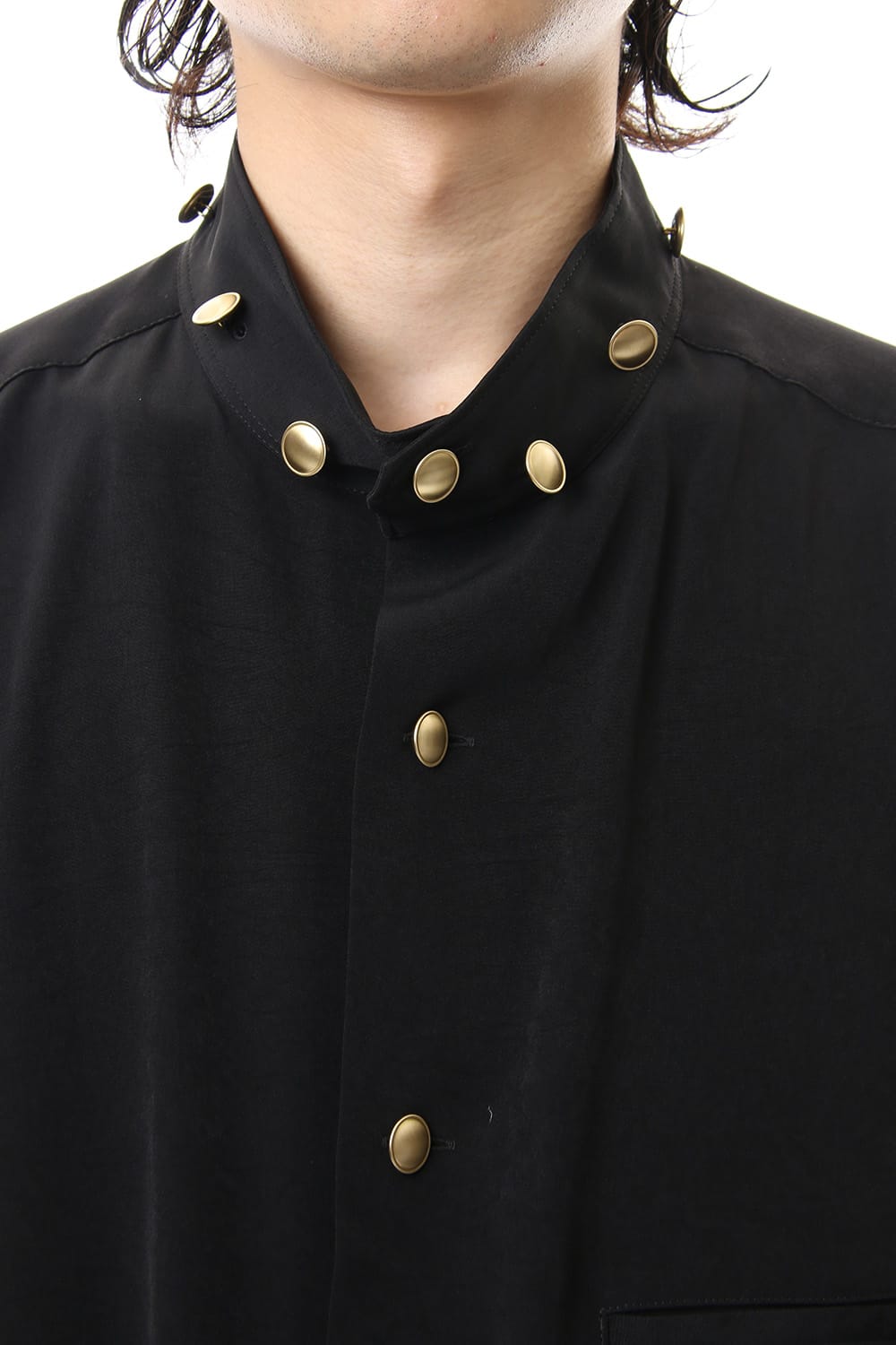 Gold Button Removable Collar Blouse